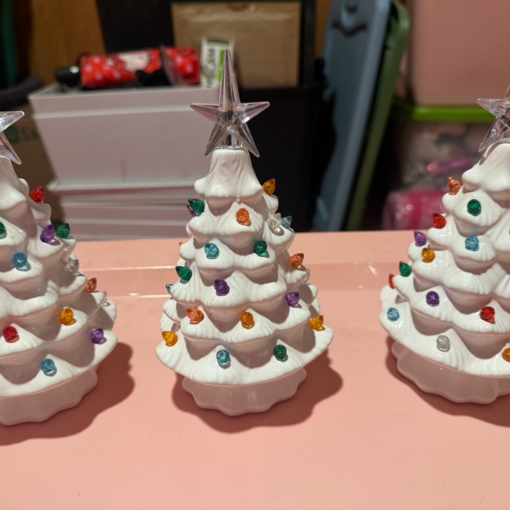 Ceramic Christmas Tree with Multicolor Lights